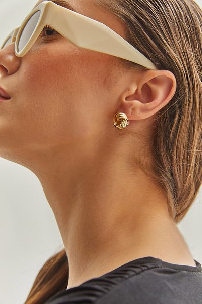 Bianco Lucci Women's Accessory Steel Intertwining Ball Earrings AKSS197