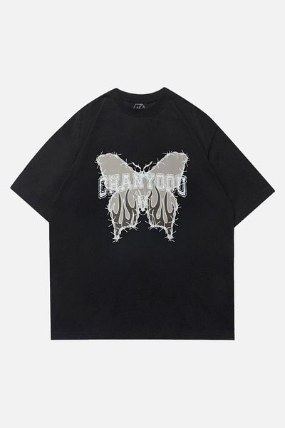EFBUTİK Black Unisex Chanyoou Butterfly T-Shirt