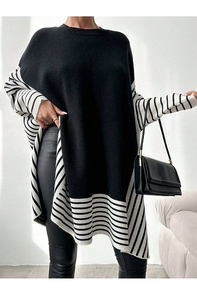 Kayaka triko striped tunic poncho