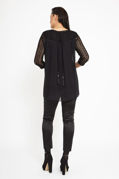 VERDA Δαντελένια λεπτομερής μπλούζα