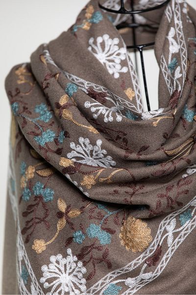 MAWLANA CASHMERE & SILK ŞAL BRODAT CASHMIR MODAL