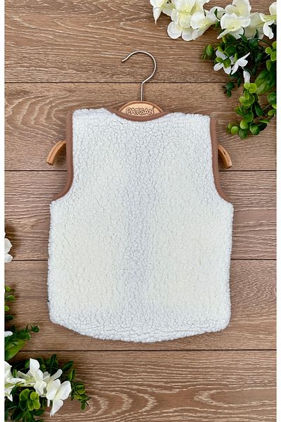 PATSAN Teddy Plush Baby Vest with Zipper Pocket