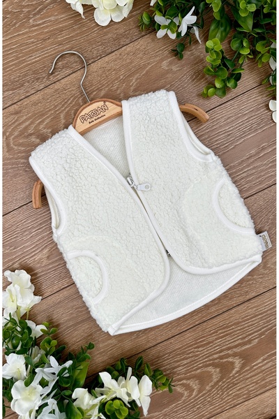 PATSAN Teddy Peluş Bebek Yelek Fermuarlı Cepli