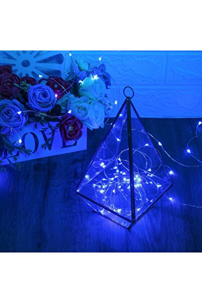 NAHAMİS TRADE 3 Moodlu 10 Metre Peri Led Mavi Renk Pilli Dekoratif Aydınlatma...