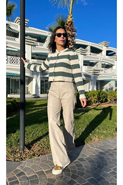 ASHCO yüksek bel yan fermuarlı deri pantolon