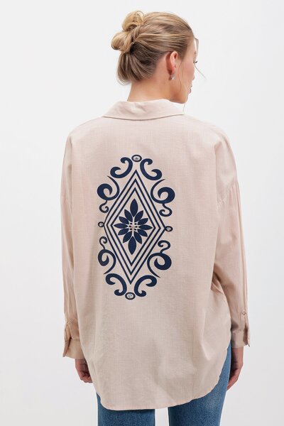 HAKKE Πίσω τυπωμένο ΠΟΥΚΑΜΙΣΟ Oversize