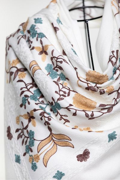 MAWLANA CASHMERE & SILK ŞAL BRODAT CASHMIR MODAL