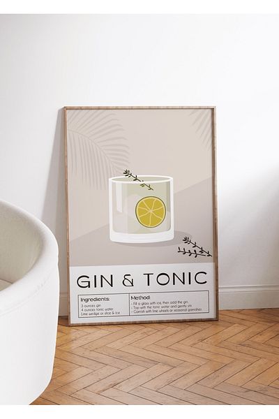 Yaris Note Σετ αφίσας Gin&Tonic, Margarita, Negroni Cocktail 3 τεμαχίων - Χωρίς πλαίσιο