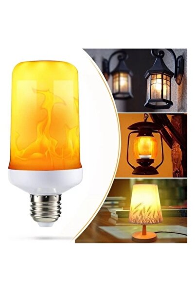 Köy Tohumları 5 Adet 5w Led Alev Efektli Lamba Ampul Kafeterya Otel Villa Ota...