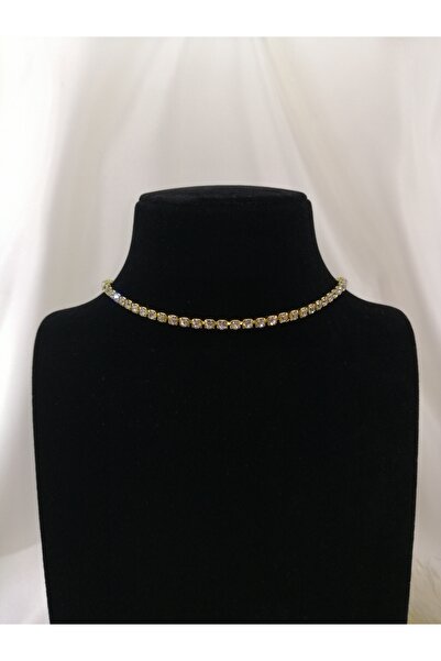 Limezon Zirkon Taşlı Su Yolu Choker Kolye