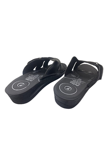 POLEX Γυναικείες μαύρες βέλκρο ορθοπεδική σόλα καθημερινά κομψές παντόφλες