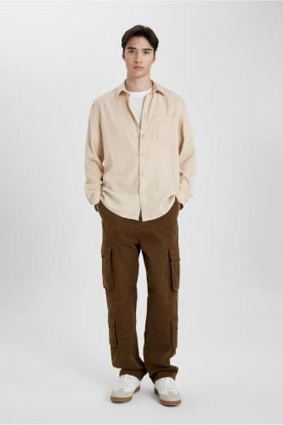 DeFacto Baggy Fit Cargo Pocket Wide Fit Regular Waist Wide Leg Trousers B5906ax24sp