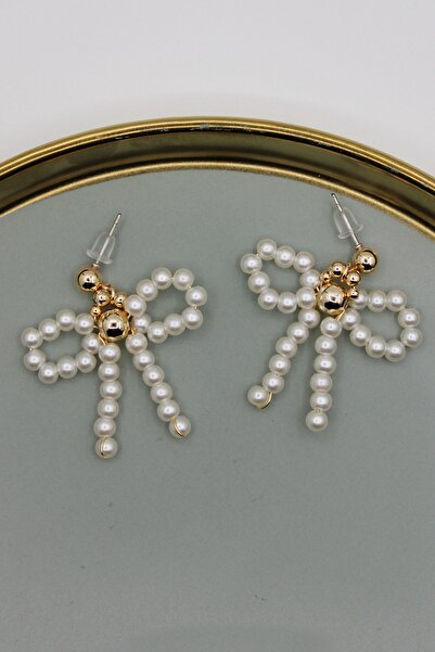 C&E Design İncili Fiyonk Küpe 3.5 cm