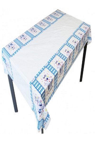 Kazanabil GOOD BORN CUPCAKE PRINTED BIRTHDAY TABLE CLOTH BLUE