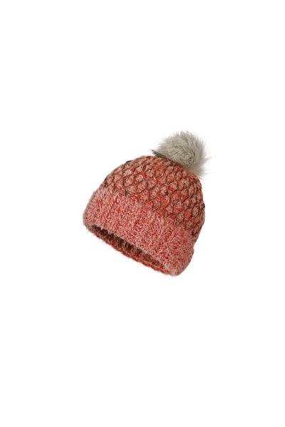 Fonem Soft Textured Pompom Women's Carpi Beanie Fo 2611 Orange