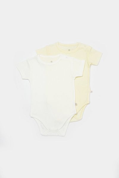 Bibaby Jacquard 2-Piece Half Sleeve Baby Bodysuit