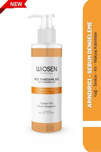 wiosen Facial Cleansing Gel Sebum Balancing Acne and Anti-Blackhead Chamomile Extract 400 ml
