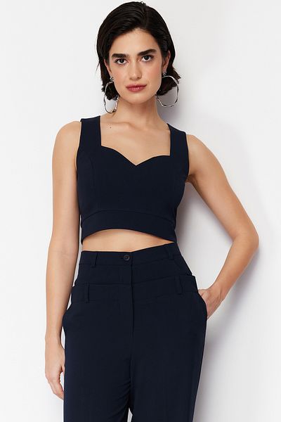 Trendyol Collection Sötétkék szőtt termésből készült blúz TWOSS24BZ00332