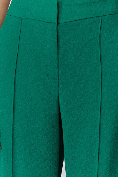 Trendyol Collection Green Cigarette Ribbed Woven Trousers TWOSS24PL00117