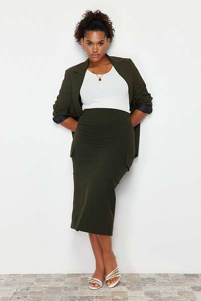 Women's plus size khaki skirts on sale