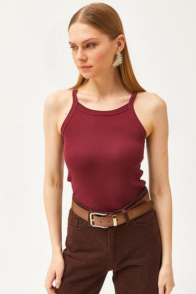 Olalook Claret Red Strap Camisole BodyBDY- 00000015
