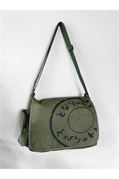 Touz Unisex Πράσινη Totoro Printed Messenger Τσάντα - ζολιδ