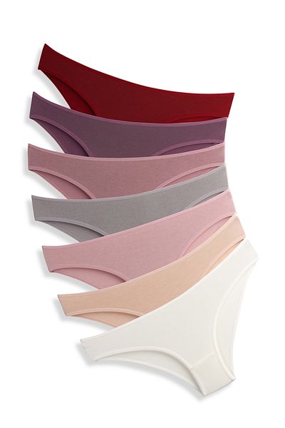 Lolitam 7 Pack Women's Panties - Cotton and Lycra