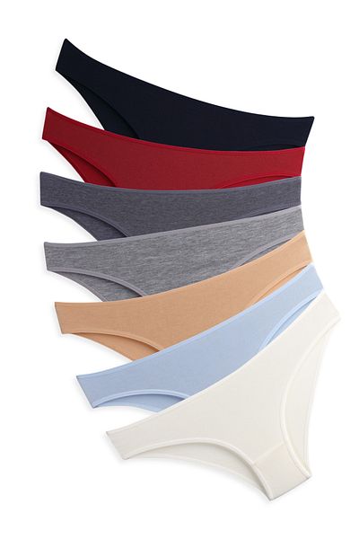 Lolitam Women's Panties Cotton Lycra 7 Pack