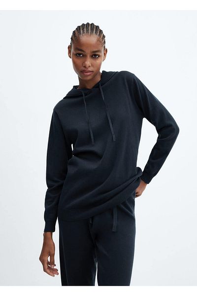 MANGO Woman Cotton And Linen Hooded Pajamas Sweatshirt