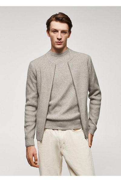 MANGO Man Cardigan zo zmesi vlny