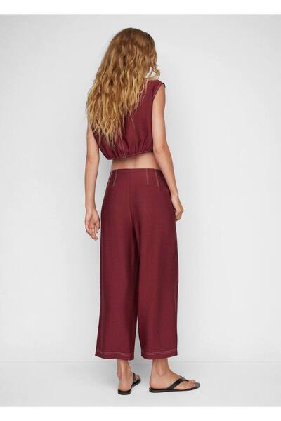 MANGO Woman Dikiş detaylı culotte pantolon