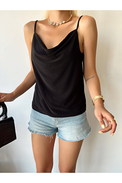 BuMi Fashion Γυναικεία μπλούζα με γιακά Degaje με λουράκι