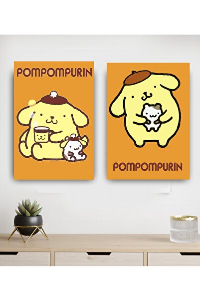icase Pompompurin Kuromi Kapı Süsü Duvar Dekorasyon baskı Tablo MDF Konsept D...
