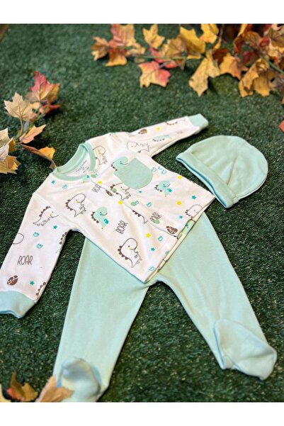 Aziz Bebe 3-Piece Set Boy Green Ecru