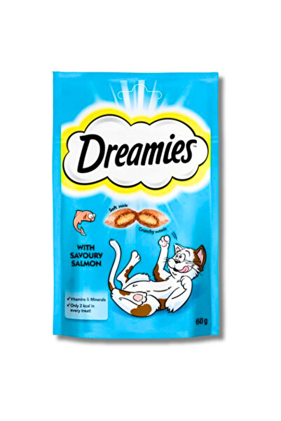 Dreamies SOMONLU KEDİ ÖDÜL MAMASI LEZZETLİ İÇİ DOLGULU KITIR 60 GR