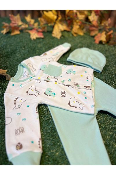 Aziz Bebe 3-Piece Set Boy Green Ecru