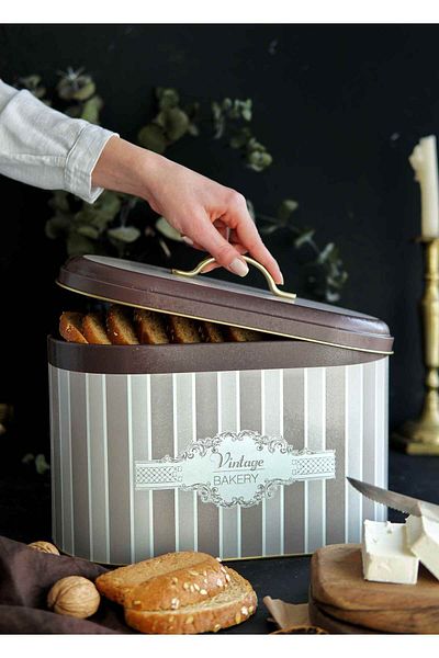 EVLE Metal Oval Bread Bowl, Bread Basket, Bread Box, Elegance Er002-5a
