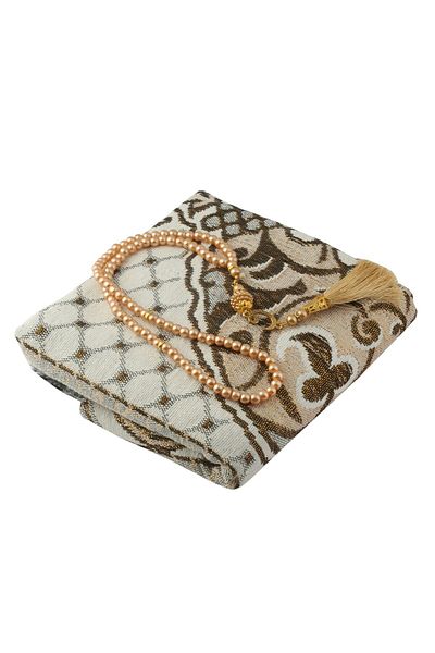 ENSARHAC-UMRE MALZEMELERİ Gift Prayer Rug Prayer Beads Set