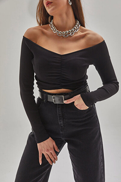 Bianco Lucci Дамска набрана предна камизолена блуза60121016