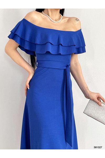 Varyete Design de podea Rochie din țesătură crepon cu curea lungime midi Promisiune de logodnă nuntă Absolvere Utilizare zilnică