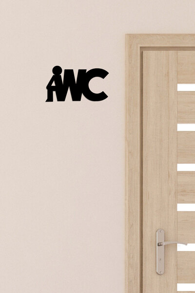 markcat Wc Tasarımlı Ahşap Duvar Yazısı Dekoratif Ahşap Duvar Dekoru - Wc Tuv...