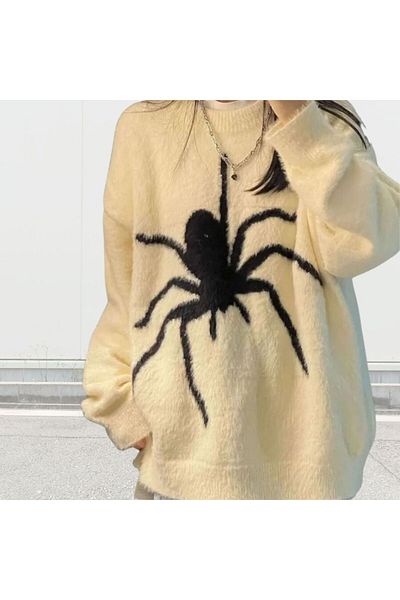 Köstebek Πουλόβερ χοντρό oversize με σχέδιο Ecru Spider