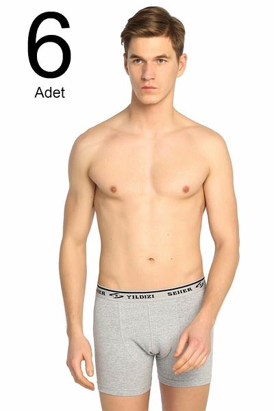 KEYAL Seher Men's Gray Lycra Boxers - Pack of 6