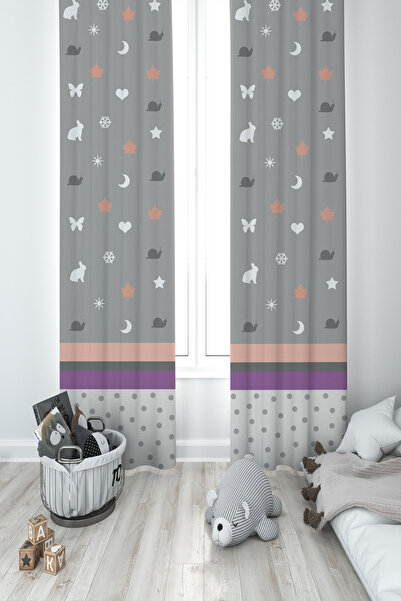 BAMBAŞKA MODA CAMERA BEBEȘILOR ȘI COPIILOR Perdele de fundal cu 2 aripi, colo...