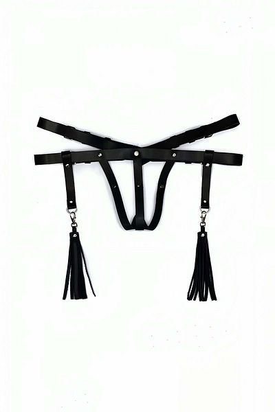 opencart Akdenizpos Ja01 Harness tanga din piele pentru lenjerie de corp cu ciucuri - 439 (nou)