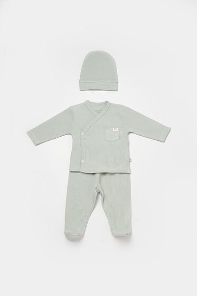 Biorganic Waflle Smile Organic 3 Piece Bodysuit Set