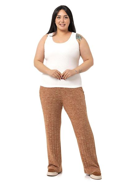 DISENTIS MODEST Large Size Strappy Ribbed Camisole Ecru Body