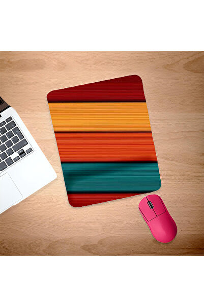 UcuruStore Κόκκινο Κίτρινο Πορτοκαλί Μπλε Ορθογώνιο Mouse Pad με Σχέδιο Γραμμ...