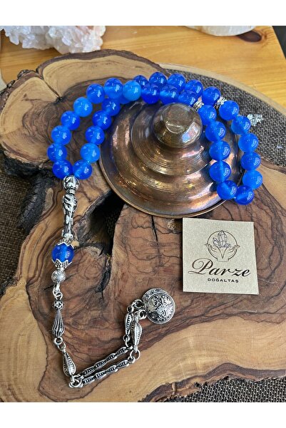parze doğaltaş Mavi Akik Tespih