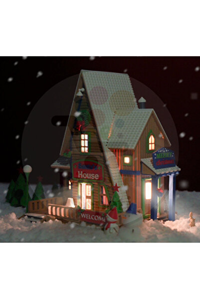 Bi'şeyler Sepeti Gingerbread House Christmas House - Yeni Yıl Ev Figür - Işıklı